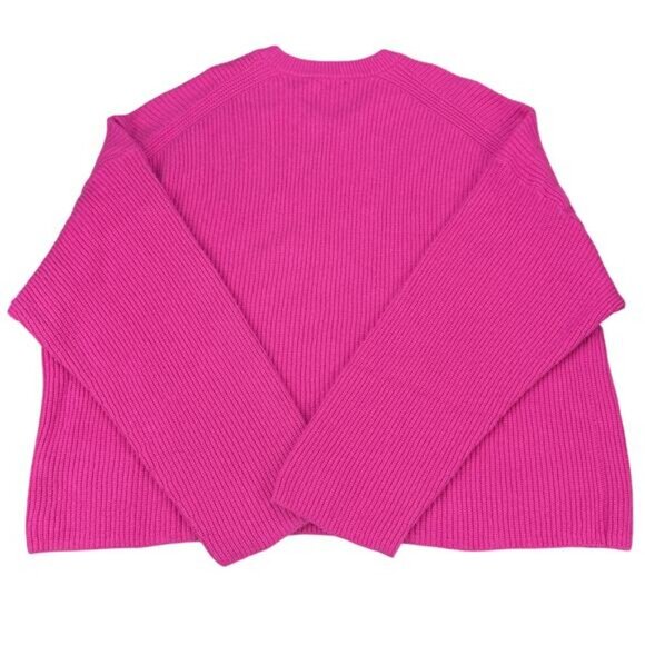 NWT GAP CashSoft Shaker-Stitch Crewneck Sweater Size XL Super Neon Pink - Picture 6 of 9